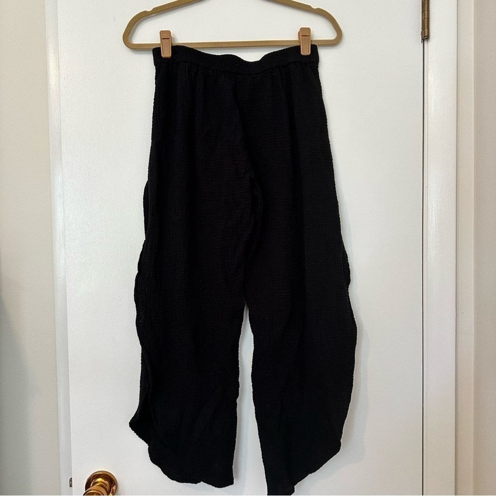 Drew Black Ribbed Side Slit Pants - Picture 2 of 7